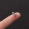Brass Micro Pave Clear Cubic Zirconia Cartilage Earrings for Women, with Stainless Steel Pins, Stainless Steel Color, Star, 6mm, Pin: 1.2mm