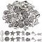 80Pcs 8 Styles Tibetan Style Alloy Beads, Cadmium Free & Lead Free, Mixed Shapes, Mixed Color, 10~16x8~15x3.5~6.5mm, Hole: 1~2mm, 10pcs/style
