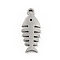 Non-Tarnish 304 Stainless Steel Pendants, Fishbone, Stainless Steel Color, 14x6x0.8mm, Hole: 1mm