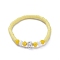 Stretch Bracelets, with Polymer Clay Heishi Beads, Faceted Glass Beads and Brass Rhinestone Beads, Yellow, Inner Diameter: 2 inch(5.2cm)