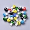 Mushroom Handmade Lampwork Beads, Mixed Color, 16x12mm, Hole: 2mm