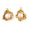 ABS Imitation Pearls Beads Pendants, Flower Charm, Vacuum Plating, with 304 Stainless Stee Finding, Real 18K Gold Plated, 18x15x7mm, Hole: 1.6mm