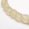 Frosted Crystal Glass Cube Beads Strands, Faceted, Blanched Almond, 11x11x11mm, Hole: 1mm, about 79pcs/strand, 33 inch