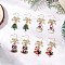 4 Pairs 4 Styles Christmas Theme Alloy Enamel Dangle Earrings, with Alloy Connector Charms and 304 Stainless Steel Earring Hooks, Golden, Mixed Shapes, 48~49x20mm, 1 pair/style