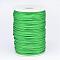 Polyester Cord, Satin Rattail Cord, for Beading Jewelry Making, Chinese Knotting, Green, 2mm, about 100yards/roll