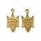 Ion Plating(IP) 304 Stainless Steel Pendants, Laser Cut, Devil Skull Charm, Golden, 18x9.5x1mm, Hole: 1.5mm