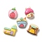 House Theme Opaque Cartoon Resin Decoden Cabochons, Strawberry & Tree Stump & Mushroom, Mixed Shapes , Mixed Color, 18~22x19.5~22x5.5~8mm