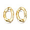 Electroplated CCB Plastic Linking Rings, Quick Link Connectors, For Jewelry Cable Chains Making, Twist Oval, Gold, 29x19x5mm, Inner Diameter: 10x19mm