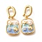 Brass Micro Pave Cubic Zirconia Pendents, with Enamel and Natural Pearl, Real 18K Gold Plated, Rack Plating, Lead Free & Cadmium Free, Star, 17.5x13.5x5mm, Hole: 7.5x5mm