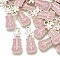 Alloy Enamel Pendants, Light Gold, Violin, Pink, 25.5x10x2.5mm, Hole: 2.5mm