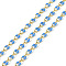 Ion Plating(IP) 304 Stainless Steel Dapped Chains, with Enamel with Spool, Soldered, Dodger Blue, 8.5x4x1.5mm