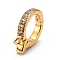 Brass Micro Pave Clear Cubic Zirconia Hoop Earring Findings, with Vertical Loops, Long-Lasting Plated, Round Ring, Real 18K Gold Plated, 16x11.5x2.5mm, Hole: 1.5mm