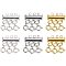 Brass Magnetic Slide Lock Clasps, with Lobster Claw Clasps, Tube, Mixed Color, 68x52x11mm, 6pcs/box