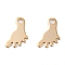 201 Stainless Steel Charms, Laser Cut, Footprint, Real 18k Gold Plated, 13x6.5x0.5mm, Hole: 1.8mm
