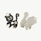 Alloy Enamel Rhinestone Kitten Pendants, Cadmium Free & Lead Free, Cartoon Cat with Flower Shape, Platinum, Black, 25.5mm long, 24mm wide, 2mm thick, hole: 2mm