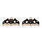 Alloy Enamel Pendants, Halloween Theme, Bat with Ghost Charms, Black, 13x24.5x1mm, Hole: 2mm