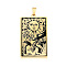 201 Stainless Steel Pendants, Laser Engraved Pattern, Tarot Card Pendants, Golden, The Sun XIX, 40x24x1mm, Hole: 8x4mm