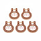 Alloy Enamel Pendants, Cadmium Free & Nickel Free & Lead Free, Light Gold, Rabbit, Sienna, 18x16.5x1.5mm, Hole: 3mm