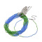 Faceted Rondelle Glass Beaded Necklace for Women, with Alloy Clasps, Dodger Blue, 15.16~15.94 inch(38.5~40.5cm), 2mm