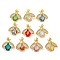 Rack Plating Brass Micro Pave Clear Cubic Zirconia Pendants, with Glass, Long-Lasting Plated, Cadmium Free & Lead Free, Ladybird Charms, Mixed Color, 23x22.5x9.5mm, Hole: 4x3.5mm