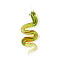 Handmade Lampwork Big Pendants, Snake, Yellow Green, 72~75.5x23~25x9~10mm, Hole: 4.5~5.5x4~5mm