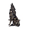 Black Hanging Wooden Crystal Display Shelf, Rustic Divination Pendulum Storage Rack, Witch Stuff, Easy to Assemble, with Iron Hanging Hook, Wolf Pattern, 28x13.9x0.5cm