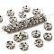 Brass Rhinestone Spacer Beads, Grade A, Crystal, Wavy Edge, Rondelle, Platinum Metal Color, 5x2.5mm, Hole: 1mm