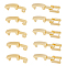 SUPERFINDINGS 28Pcs 7 Sizes Brass Foldover Clasps Extender Clasp Real 24K Gold Plated Closure End Caps Watch Band Clasps for Bracelet Necklace Jewelry Extender