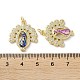 Латунные микропаве прозрачные подвески с фианитом KK-C045-40G-3