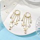 Серьги-кольца из латуни и натурального пресноводного жемчуга EJEW-TA00584-2