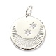 Латунные микропаве прозрачные подвески с фианитом ZIRC-L091-104P-1