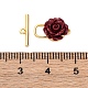 Застежки-тогглы с цветком киновари KK-P291-02G-4