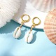 Серьги-кольца из натуральных смешанных ракушек каури EJEW-JE05777-2