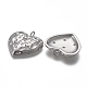 Кулоны из чеканной латуни с прозрачным кубическим цирконием KK-F821-14P-2