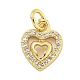 Сердце из латуни с подвесками из циркония KK-Q814-07G-1
