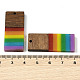 Подвески Pride на тему радуги из смолы и орехового дерева WOOD-K012-06B-3