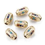 Латунные бусины из кубического циркония с микропаве ZIRC-P089-24A-G01