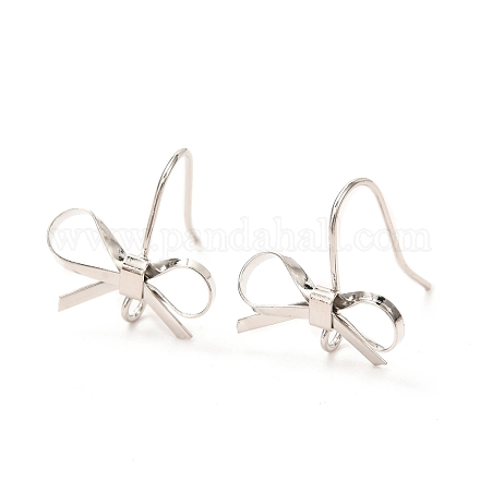 Латунные крючки для серег в форме банта KK-K256-01P-1