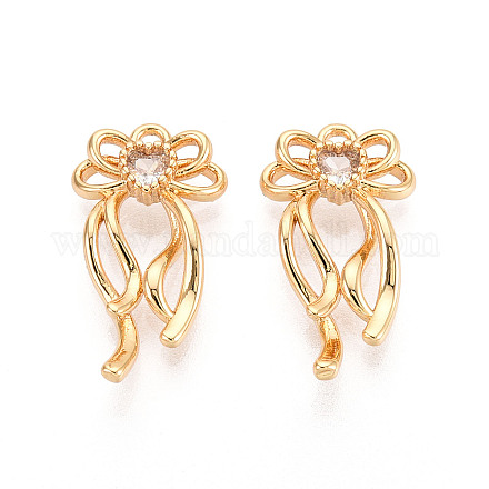 Подвески из латуни с прозрачным фианитом KK-T074-100B-G-1