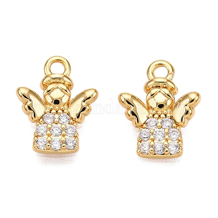Латунные микропаве прозрачные кубические циркониевые подвески KK-T073-15G-1