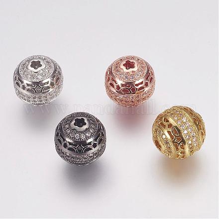 Латунные микро проложить кубического циркония бусы ZIRC-G087-21-1