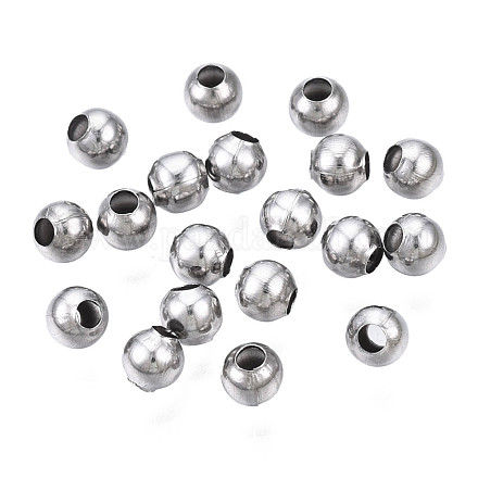 Круглые бусины из нержавеющей стали марки 304 STAS-TAC0004-3mm-P-1