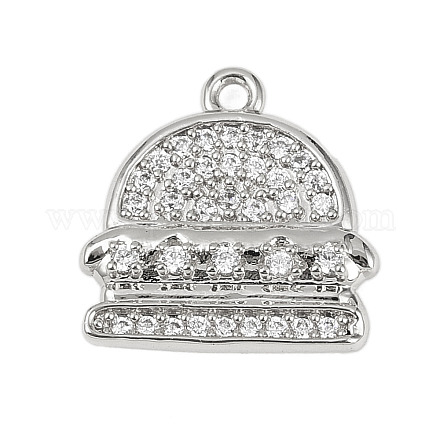 Латунные микропаве прозрачные подвески с фианитом KK-L238-16P-1