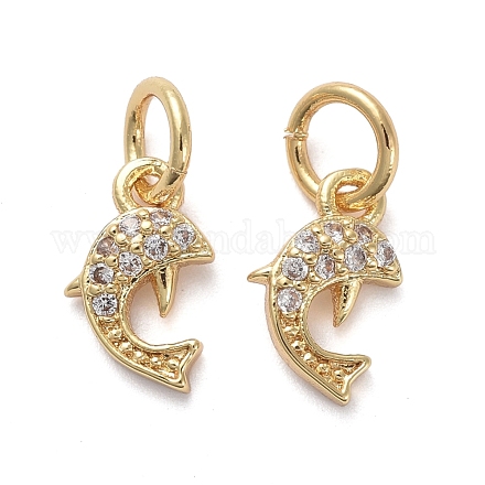 Латунные микропаве прозрачные кубические циркониевые подвески KK-I658-06G-1