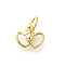 Brass Pendants, with Jump Ring, Long-Lasting Plated, Lead Free & Cadmium Free, Heart Charms, Real 18K Gold Plated, 7.5x9x2mm, Hole: 3.5mm