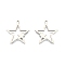 Non-Tarnish 201 Stainless Steel Pendants, Star, Stainless Steel Color, 26x25x1.5mm, Hole: 1.4mm