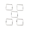 Brass Beads Frames, Cadmium Free & Lead Free, Square, 925 Sterling Silver Plated, 8x8x1mm