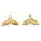 201 Stainless Steel Pendants, Fishtail, Real 18K Gold Plated, 17x25.5x2mm, Hole: 2mm