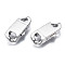 Non-Tarnish 304 Stainless Steel Box Clasps, Oval, Stainless Steel Color, 28x15x5.5mm, Hole: 4X5.5mm