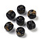 Handmade Lampwork Beads, Column, Black, 11~13x10~11mm, Hole: 3mm
